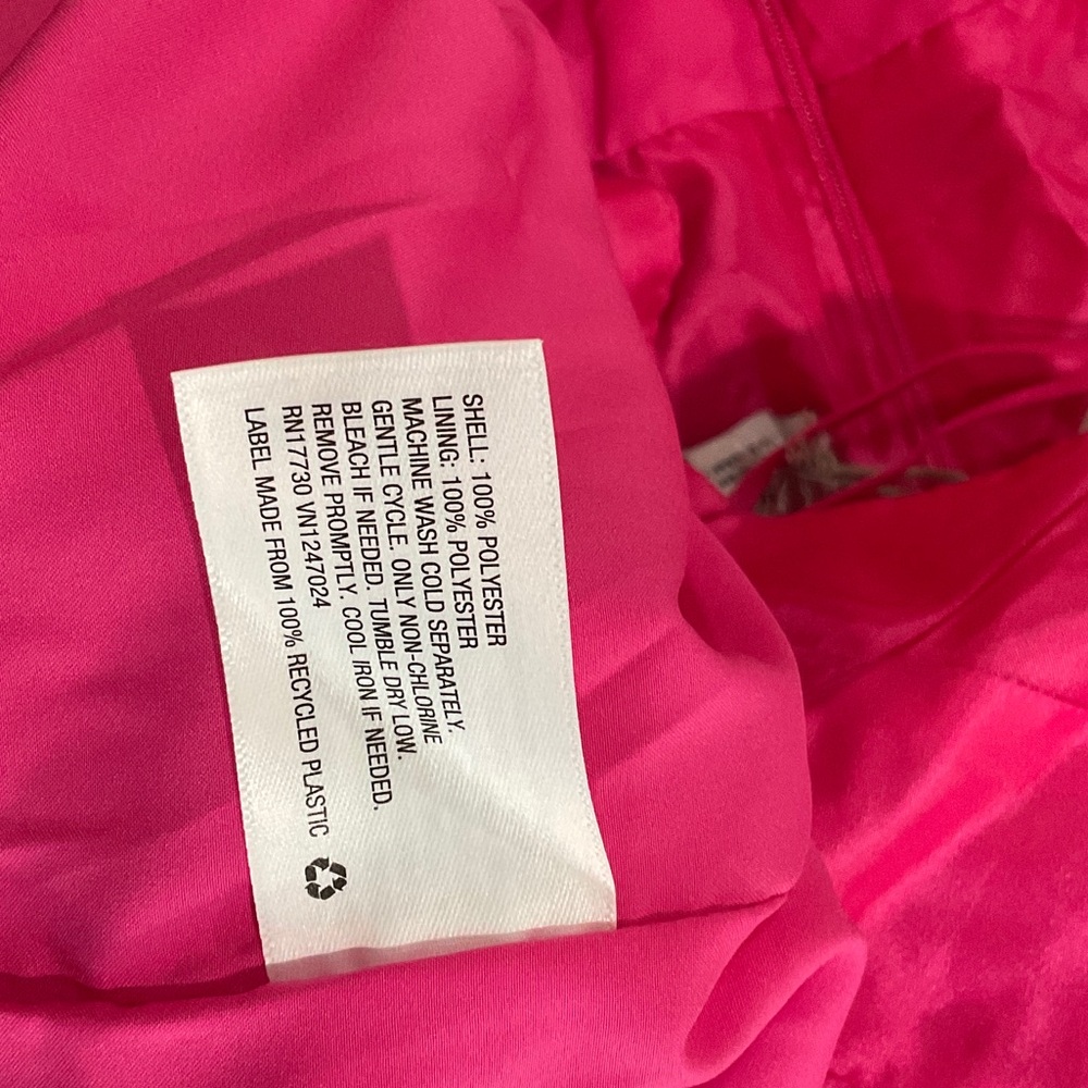 Elegant Pink Satin Ruffle Layered Party Top (R) - Picture 6 of 7